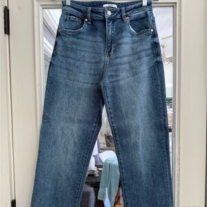 Classic Blue Straight Leg Jeans with Medium Wash
